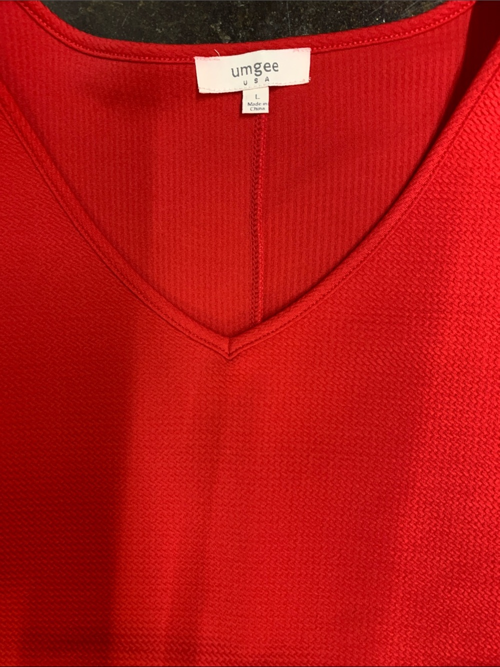 Umgee Bright Red V-Neck Short Sleeve Top